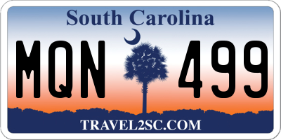 SC license plate MQN499