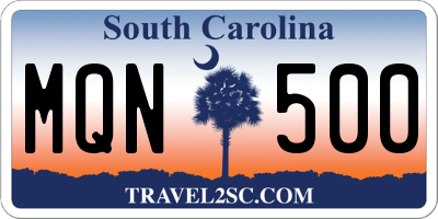SC license plate MQN500