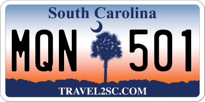 SC license plate MQN501