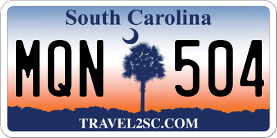 SC license plate MQN504