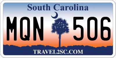 SC license plate MQN506