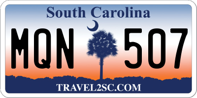 SC license plate MQN507