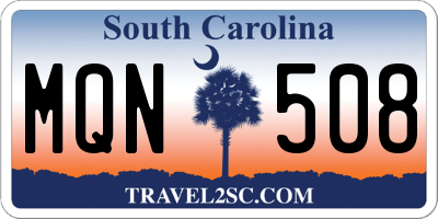 SC license plate MQN508