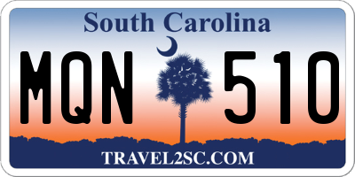 SC license plate MQN510