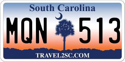 SC license plate MQN513