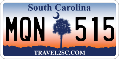 SC license plate MQN515