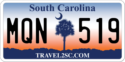 SC license plate MQN519