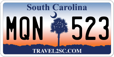 SC license plate MQN523