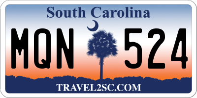 SC license plate MQN524