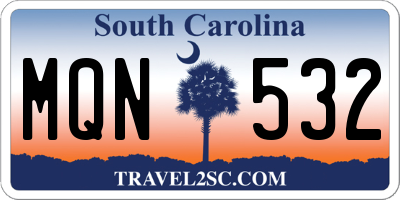 SC license plate MQN532