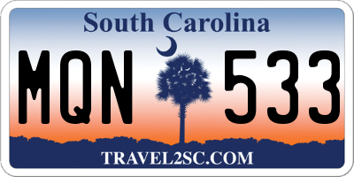 SC license plate MQN533