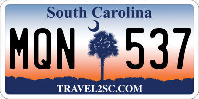SC license plate MQN537