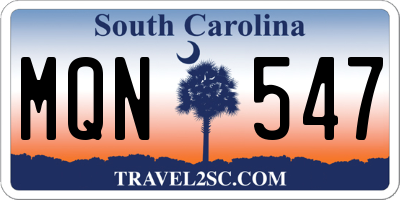 SC license plate MQN547