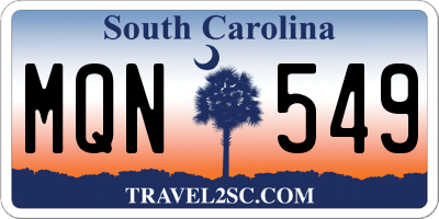SC license plate MQN549