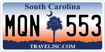 SC license plate MQN553