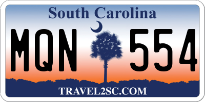 SC license plate MQN554