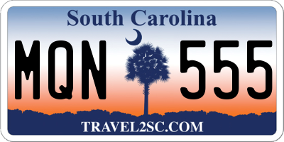 SC license plate MQN555