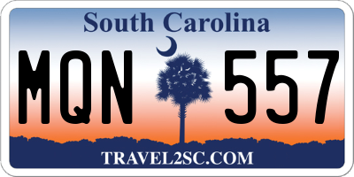 SC license plate MQN557