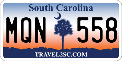 SC license plate MQN558