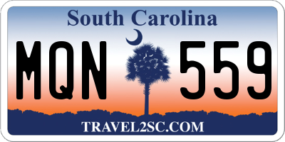 SC license plate MQN559