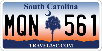 SC license plate MQN561