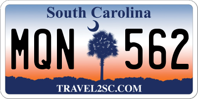SC license plate MQN562
