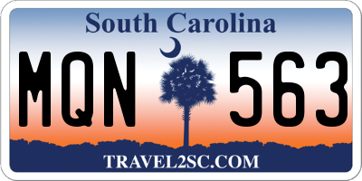 SC license plate MQN563
