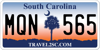 SC license plate MQN565