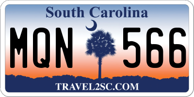 SC license plate MQN566