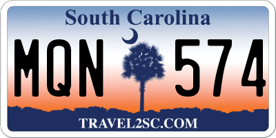 SC license plate MQN574