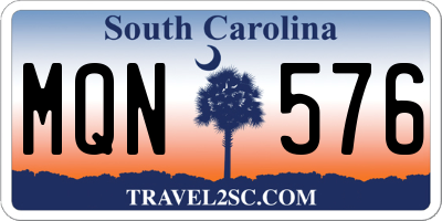 SC license plate MQN576