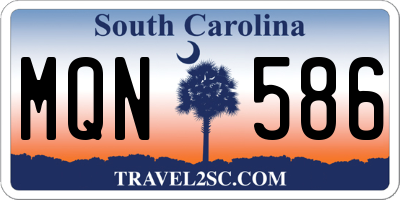 SC license plate MQN586