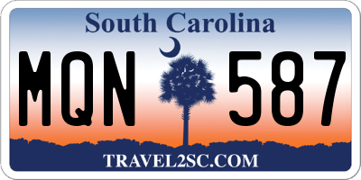 SC license plate MQN587