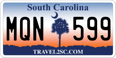 SC license plate MQN599