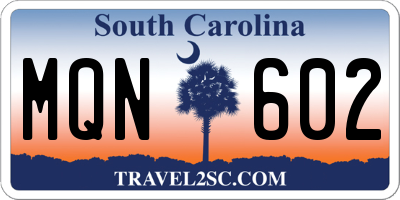 SC license plate MQN602