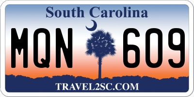 SC license plate MQN609