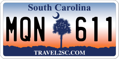 SC license plate MQN611