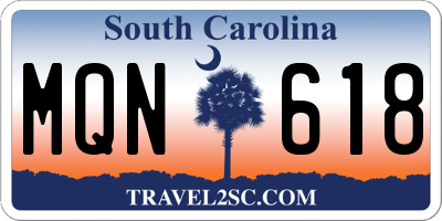 SC license plate MQN618