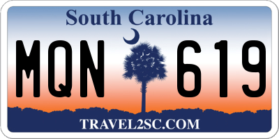 SC license plate MQN619