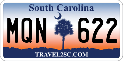 SC license plate MQN622