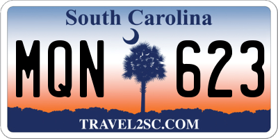 SC license plate MQN623