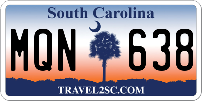 SC license plate MQN638
