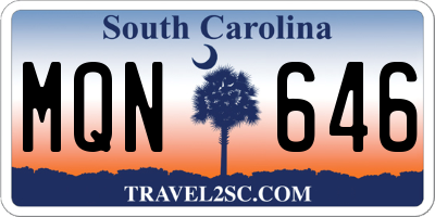 SC license plate MQN646