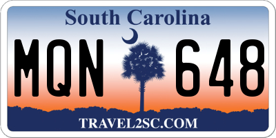 SC license plate MQN648