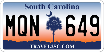 SC license plate MQN649