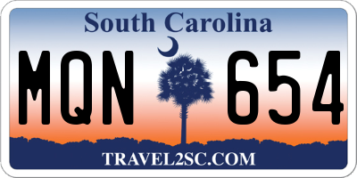 SC license plate MQN654