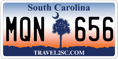 SC license plate MQN656