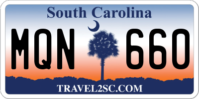 SC license plate MQN660
