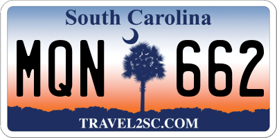 SC license plate MQN662