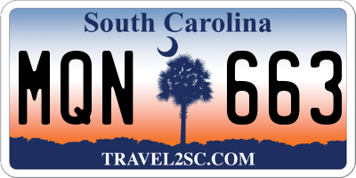 SC license plate MQN663